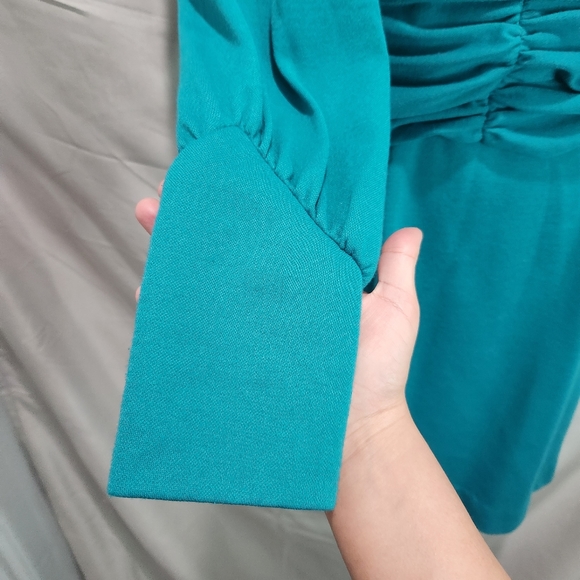 J. Ellis Vintage 80s Aqua Blue Green Classy Belted Shift Dress - Picture 8 of 10